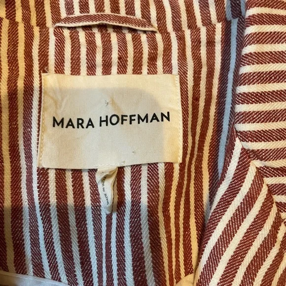 Mara Hoffman Red Stripe Linen Blazer XL Chic and Comfortable - Picture 9 of 16